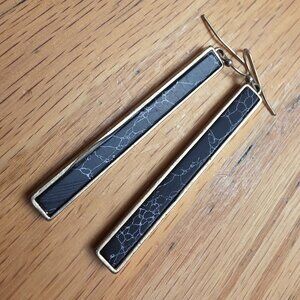 Etsy Vertical Marbled Bar Drop Dangle Earrings